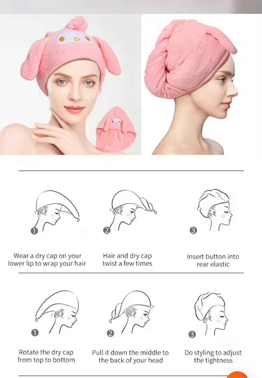 Microfiber Hair Towel (Pink)