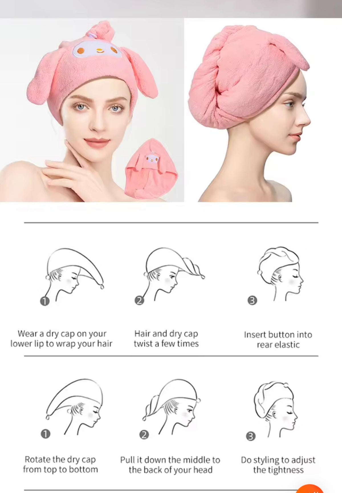 Microfiber Hair Towel (Pink)