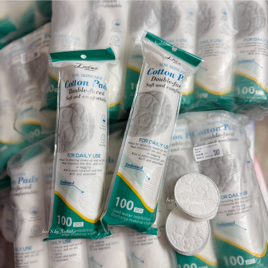 Premium 100pcs Embossed Round Soft Makeup Remover Cotton Pads