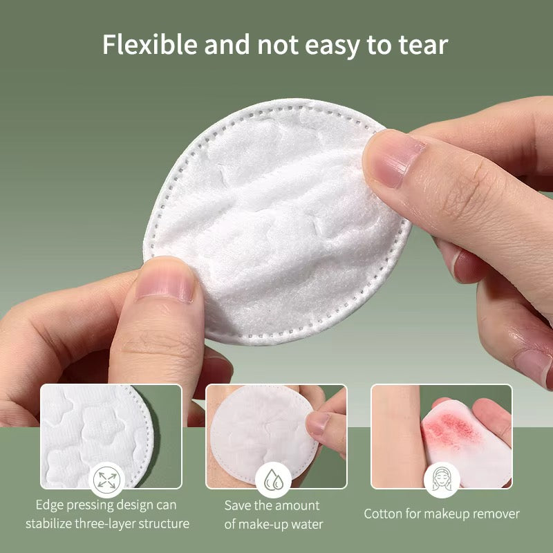 Premium 100pcs Embossed Round Soft Makeup Remover Cotton Pads