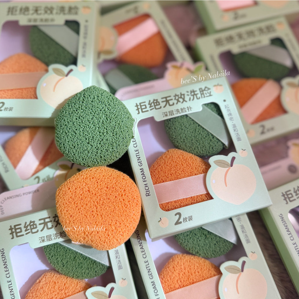2pcs Mini Face Cleaning Sponge