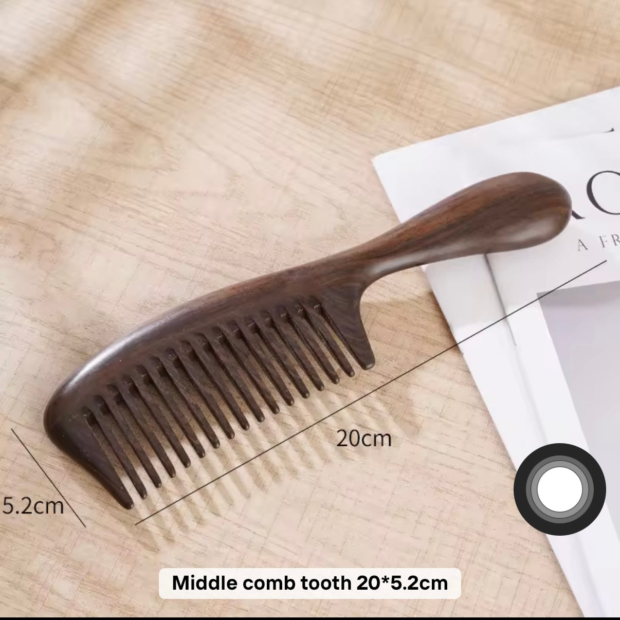 17 Teeth Dark Sandalwood Hair Comb