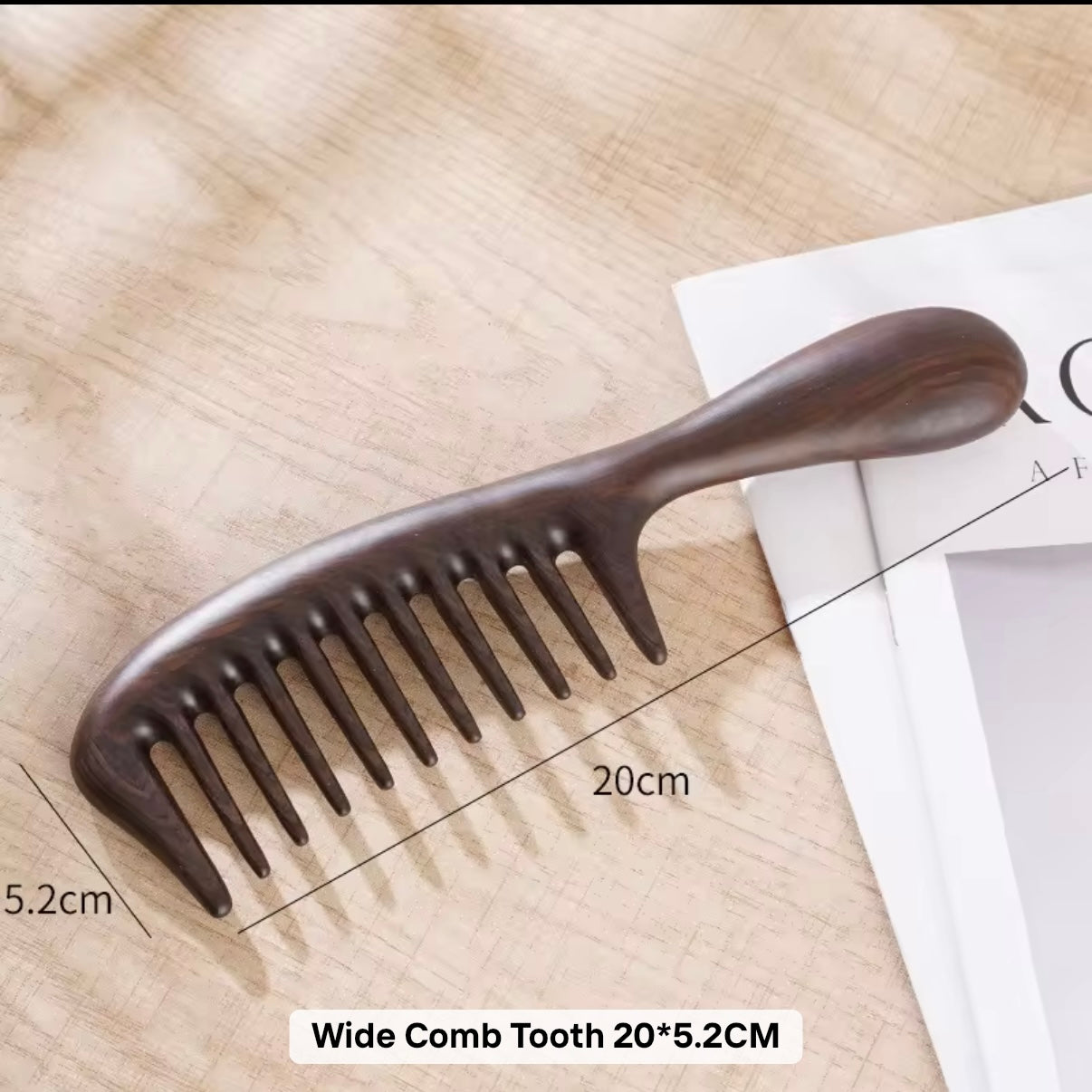 11 Teeth Dark Sandalwood Hair Comb