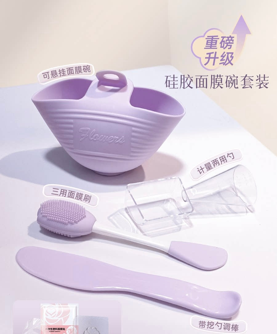 4-in-1 Silicone Facial Mask Mixing Bowl Set
