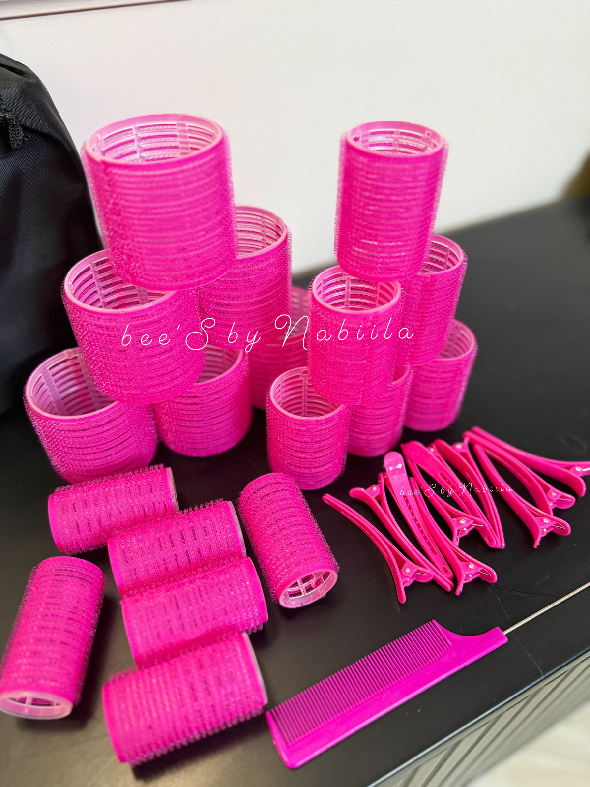 18pcs Hair Roller Set (Hot Pink)