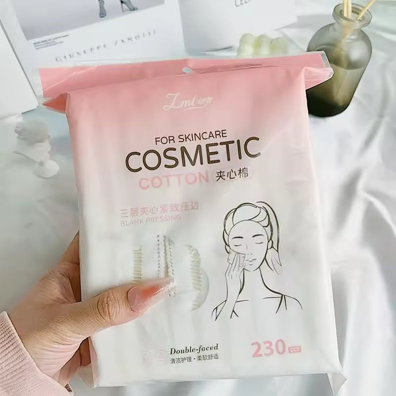 230pcs Double-Side Square Makeup Remover Cotton Pads