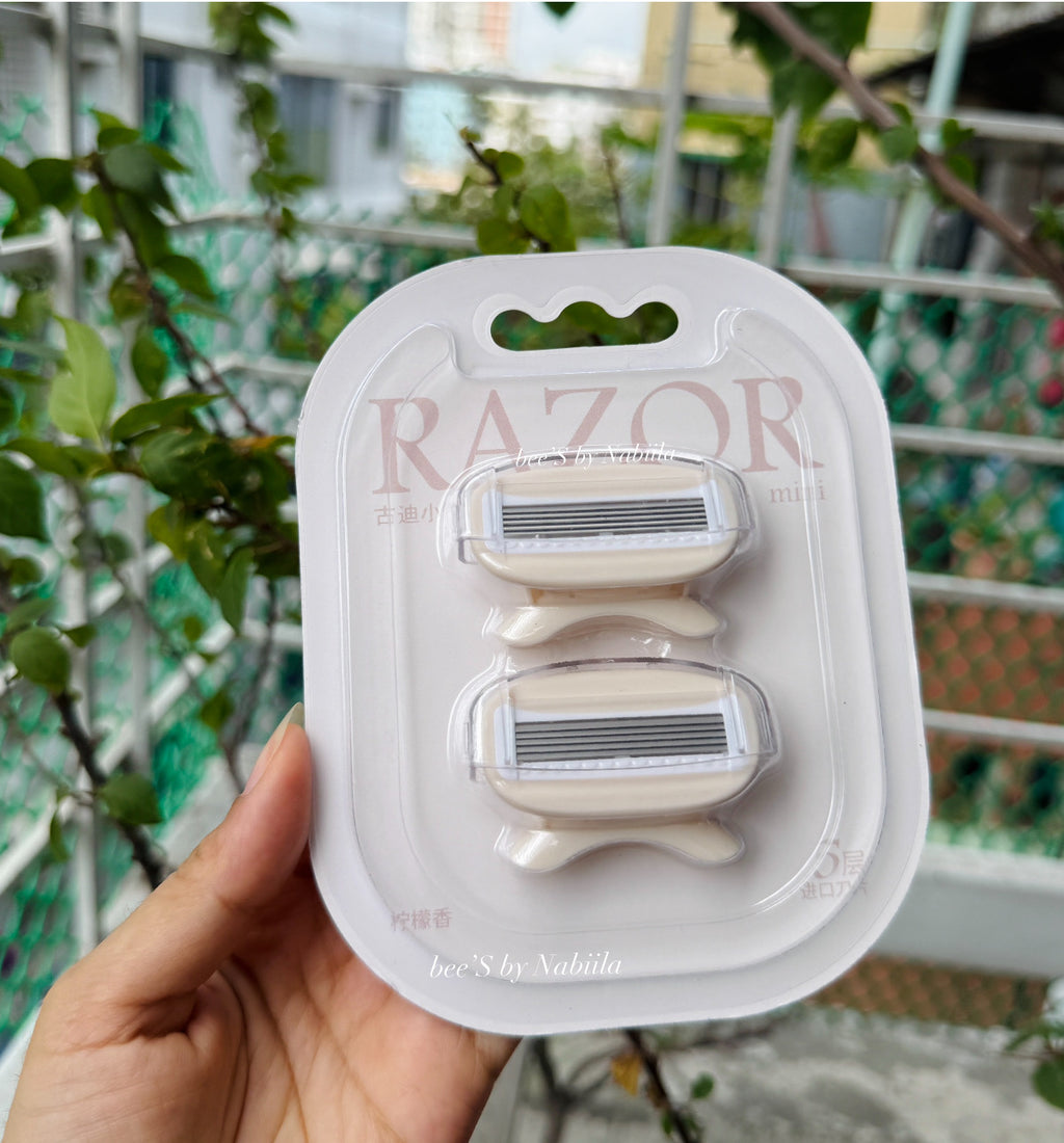 45 Degree Floating Head Mini Body Shaving Razor Set with 2 Extra blades