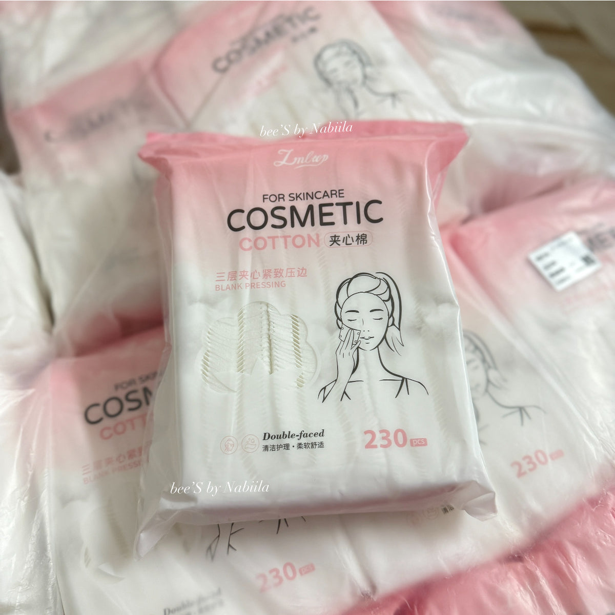 230pcs Double-Side Square Makeup Remover Cotton Pads