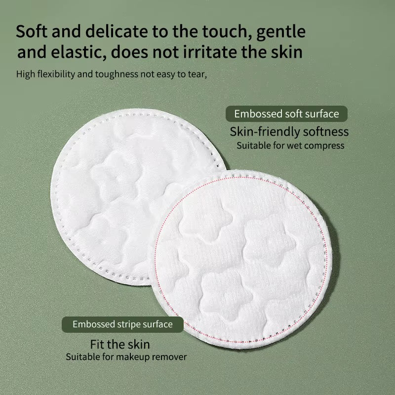 Premium 100pcs Embossed Round Soft Makeup Remover Cotton Pads