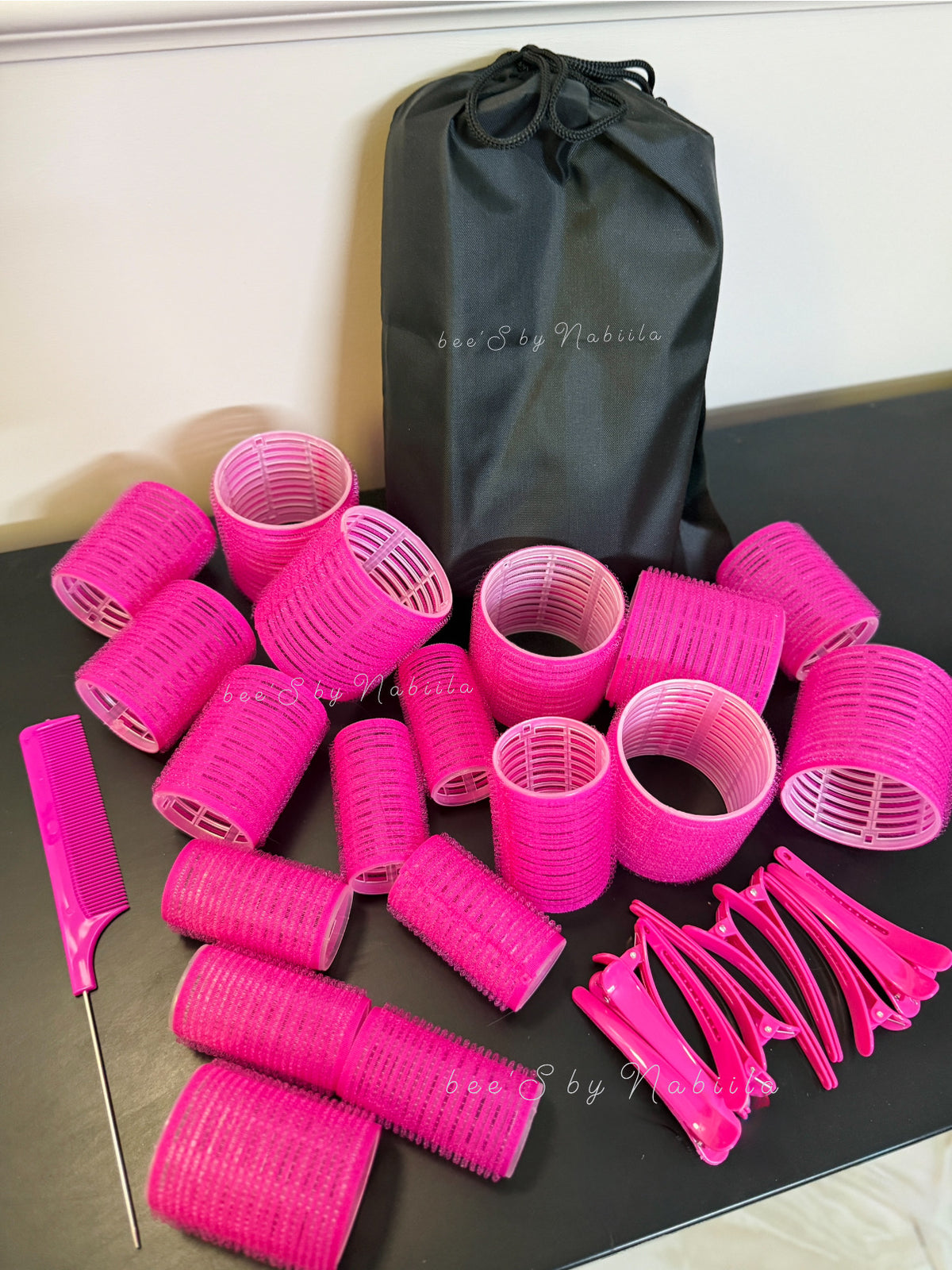 18pcs Hair Roller Set (Hot Pink)